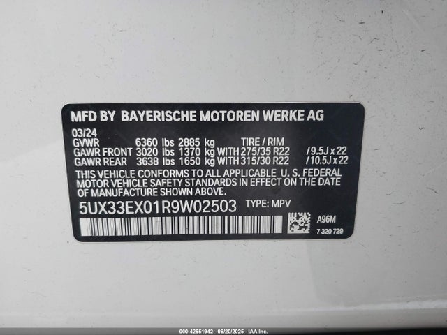 5UX33EX01R9W02503 BMW X6