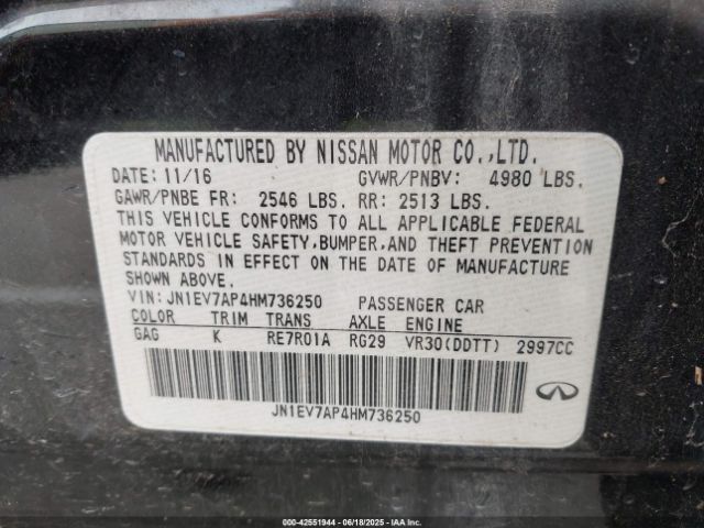 2017 INFINITI Q50 JN1EV7AP4HM736250 Photo 8