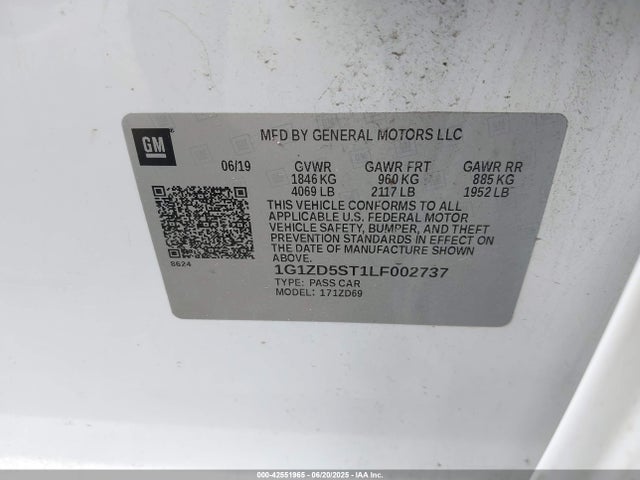 1G1ZD5ST1LF002737 Chevrolet lfv - direct injection, variable valve timing, gen 1