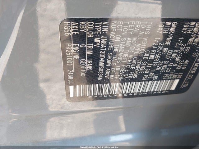 Nissan 2021 2021 JN8AT3DD4MW303946 Image 9