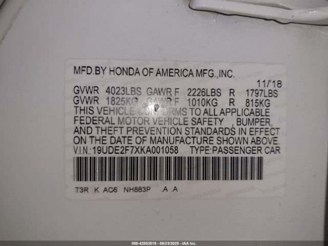 2019 ACURA ILX 19UDE2F7XKA001058 Photo 8