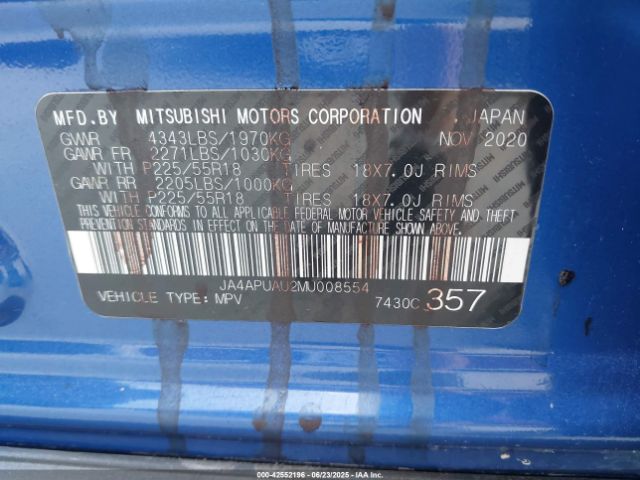 2021 MITSUBISHI OUTLANDER SPORT JA4APUAU2MU008554 Photo 8