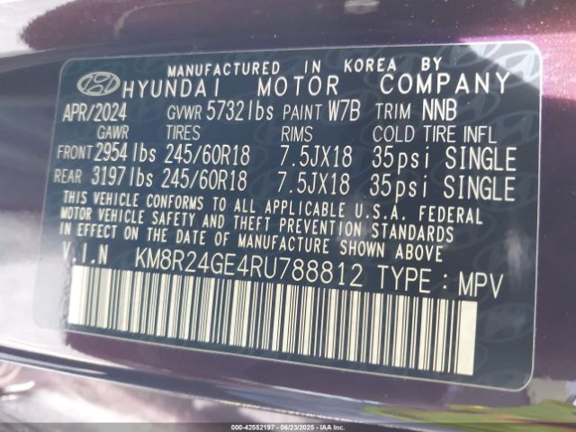 2024 HYUNDAI PALISADE KM8R24GE4RU788812 Photo 8
