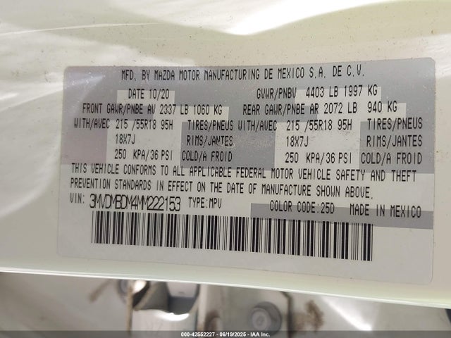 Mazda py cylinder deactivation 2021 3MVDMBDM4MM222153 Image 9