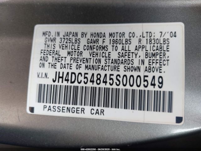 2005 ACURA RSX JH4DC54845S000549 Photo 8