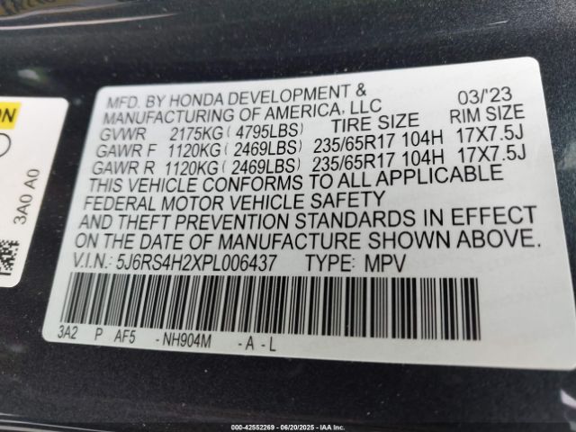 2023 HONDA CR-V 5J6RS4H2XPL006437 Photo 8