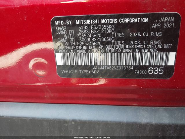 2022 MITSUBISHI OUTLANDER JA4J4TA82NZ013764 Photo 8