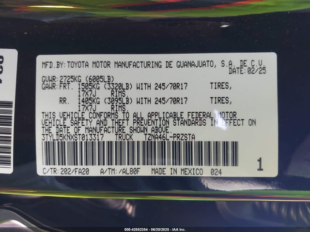 Toyota t24a-fts 2025 3TYLD5KNXST013317 Image 9