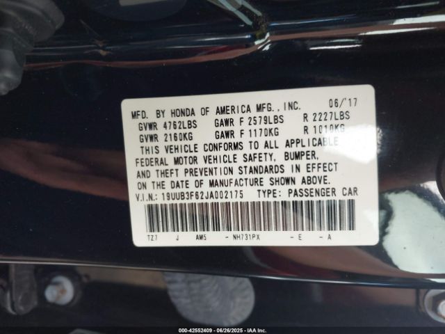 2018 ACURA TLX 19UUB3F62JA002175 Photo 8