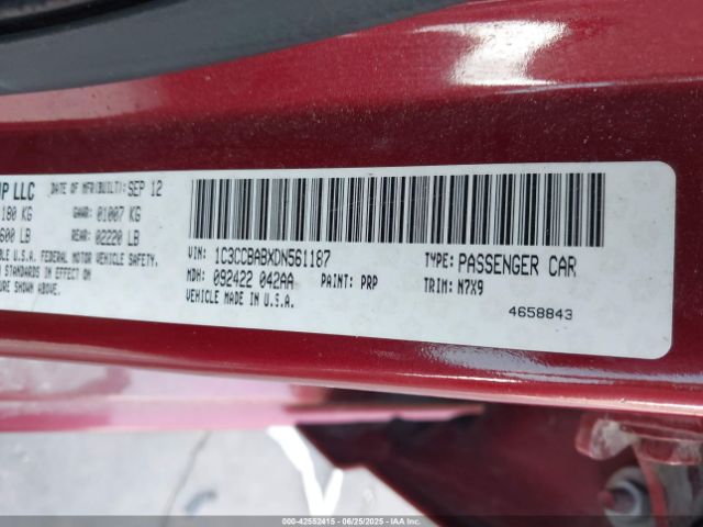 2013 CHRYSLER 200 1C3CCBABXDN561187 Photo 8