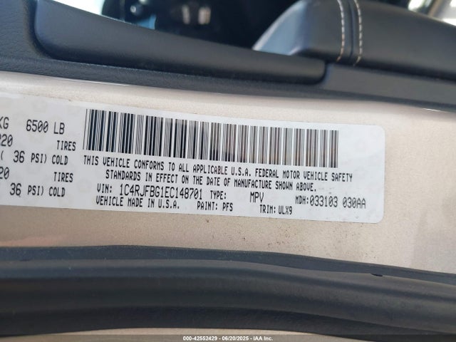1C4RJFBG1EC148701 Jeep Grand Cherokee