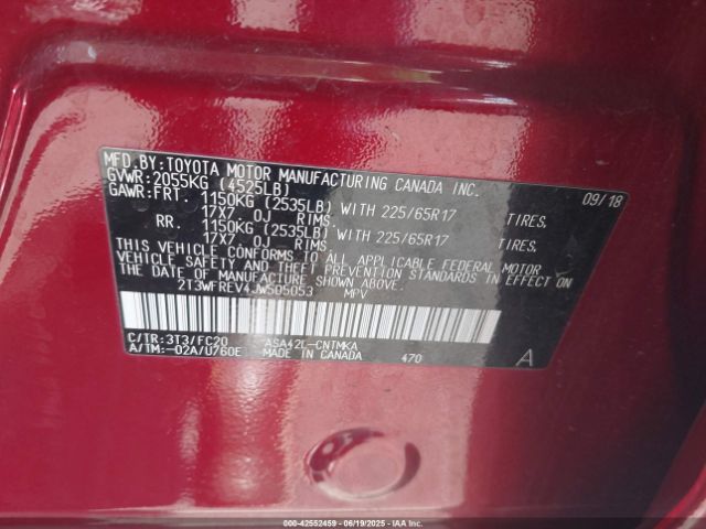 2T3WFREV4JW505053 Toyota 2ar-fe