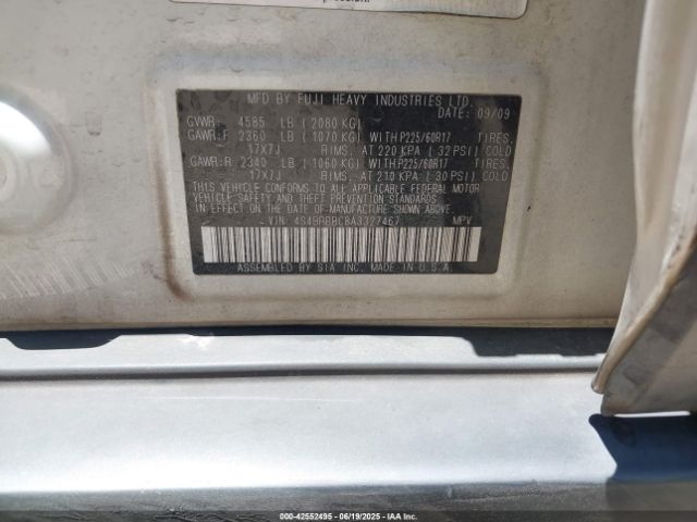 2010 SUBARU OUTBACK 4S4BRBBC8A3327467 Photo 8