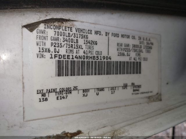 1994 FORD ECONOLINE 1FDEE14N0RHB51904 Photo 8