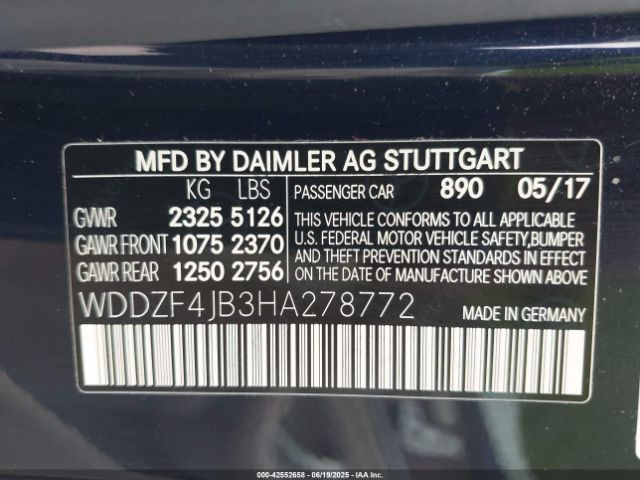 2017 MERCEDES-BENZ E 300 WDDZF4JB3HA278772 Photo 8