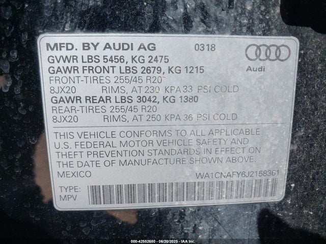 2018 AUDI Q5 WA1CNAFY6J2158361 Photo 8