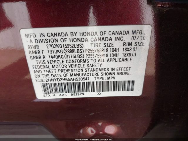 2010 ACURA MDX 2HNYD2H65AH530547 Photo 8