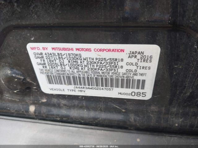 2016 MITSUBISHI OUTLANDER SPORT JA4AR3AW0GZ047057 Photo 8