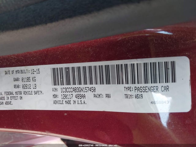 1C3CCCAB3GN157450 Chrysler 2016