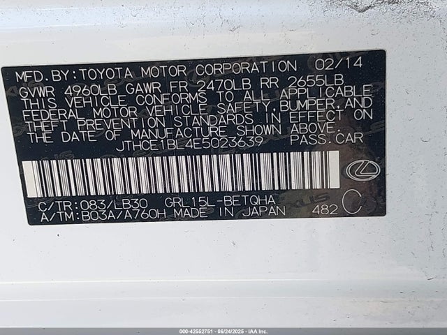 JTHCE1BL4E5023639 Lexus 2gr-fse