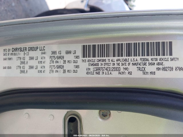 RAM 1500 2014 1C6RR7GT4ES125933 Image 9