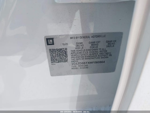 1G1ZD5STXMF060864 Chevrolet lfv - direct injection, variable valve timing, gen 1 gmna