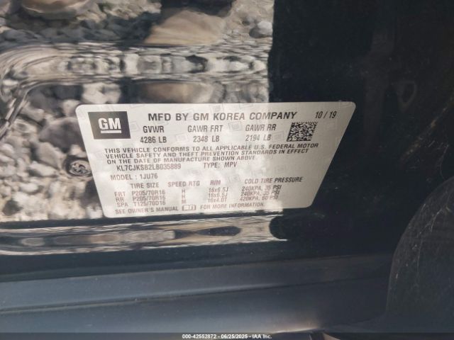 2020 CHEVROLET TRAX KL7CJKSB2LB035889 Photo 8