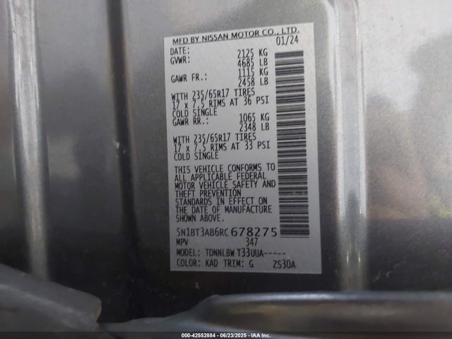 5N1BT3AB6RC678275 Nissan 2024