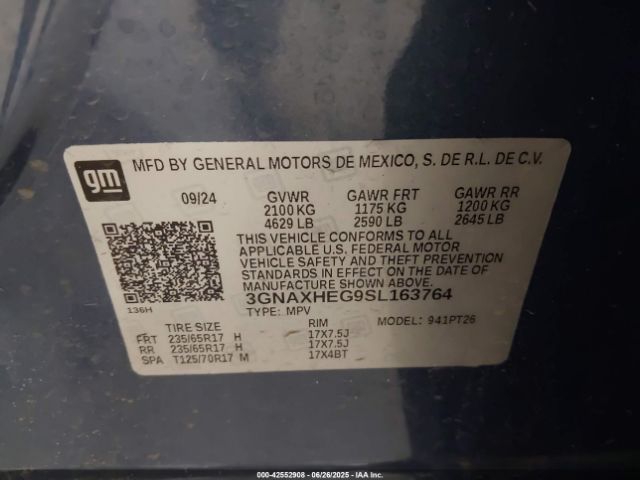 3GNAXHEG9SL163764 Chevrolet lsd