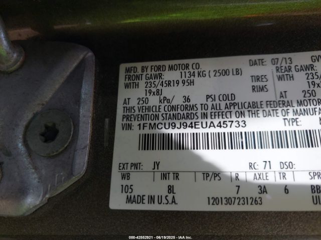 1FMCU9J94EUA45733 Ford 2014