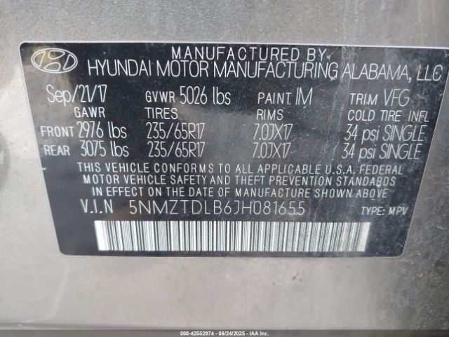 2018 HYUNDAI SANTA FE SPORT 5NMZTDLB6JH081655 Photo 8