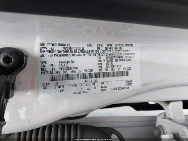 2015 FORD FOCUS 1FADP3N28FL262273 Photo 8