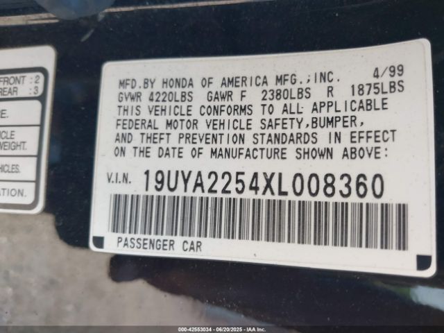 1999 ACURA CL 19UYA2254XL008360 Photo 8