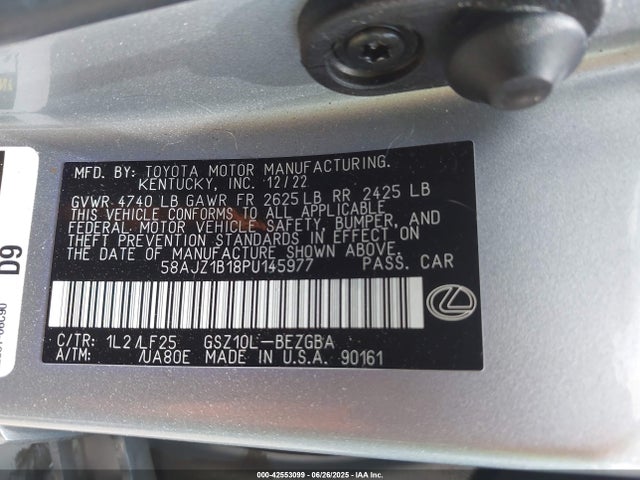 Lexus 2gr-fks 2023 58AJZ1B18PU145977 Image 9