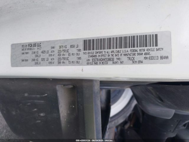 2017 RAM PROMASTER 1500 3C6TRVAGXHE538632 Photo 8