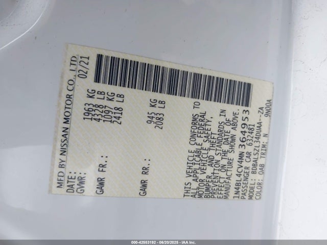 Nissan Altima 2021 1N4BL4CV4MN364953 Image 9