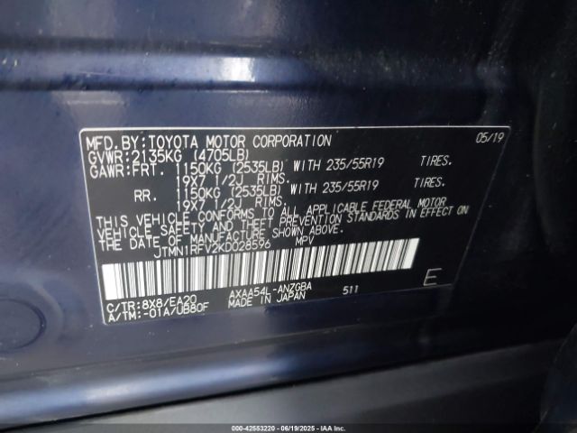 2019 TOYOTA RAV4 JTMN1RFV2KD028596 Photo 8