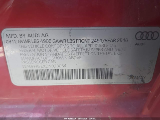 2013 AUDI A4 WAUFFAFLXDN023064 Photo 8