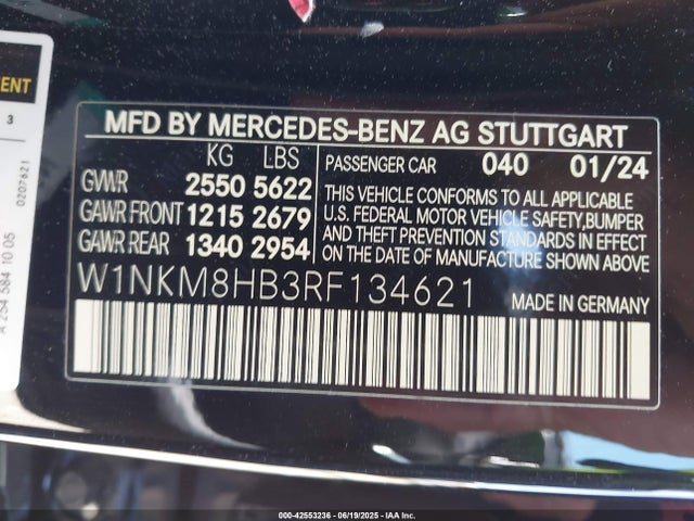 W1NKM8HB3RF134621 Mercedes-Benz m139