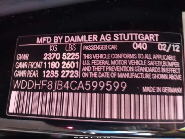 2012 MERCEDES-BENZ E 350 WDDHF8JB4CA599599 Photo 8