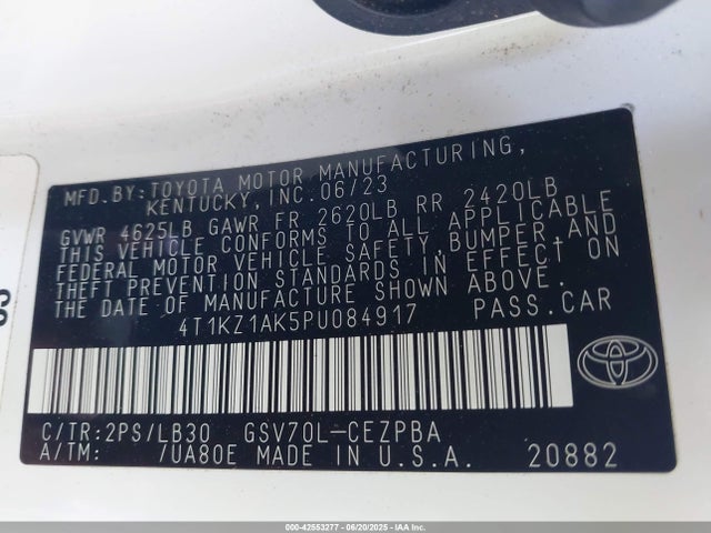 4T1KZ1AK5PU084917 Toyota 2gr-fks