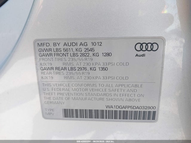 2013 AUDI Q5 WA1DGAFP5DA032900 Photo 8