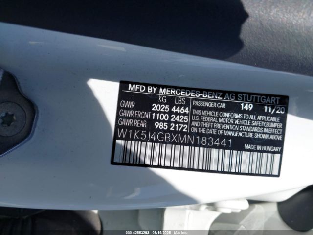 2021 MERCEDES-BENZ CLA 250 W1K5J4GBXMN183441 Photo 8