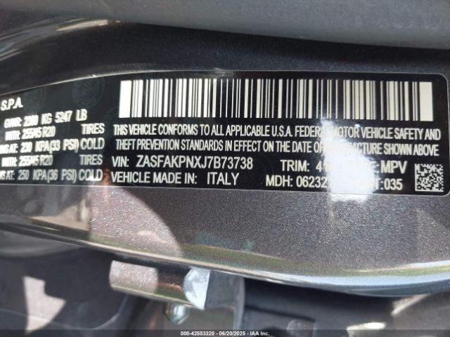 2018 ALFA ROMEO STELVIO ZASFAKPNXJ7B73738 Photo 8
