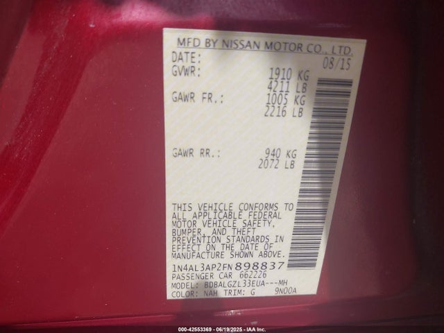 Nissan 2015 2015 1N4AL3AP2FN898837 Image 9