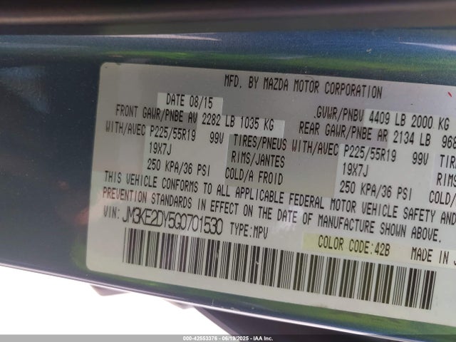 Mazda py 2016 JM3KE2DY5G0701530 Image 9