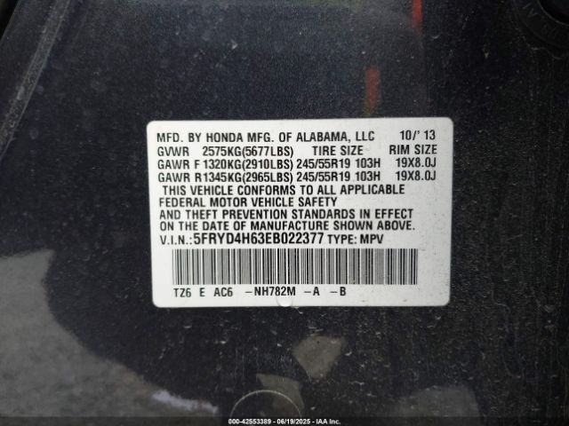 5FRYD4H63EB022377 Acura j35y5