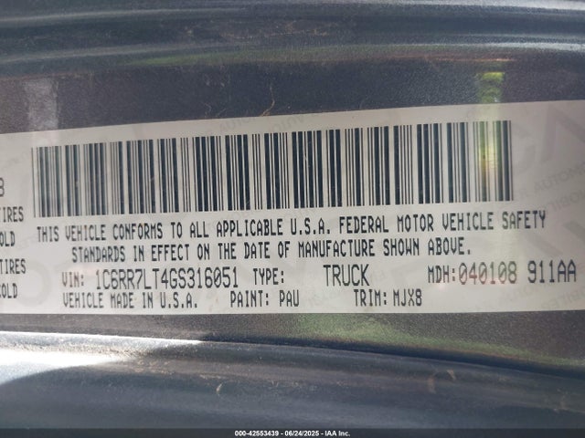 RAM 1500 2016 1C6RR7LT4GS316051 Image 9