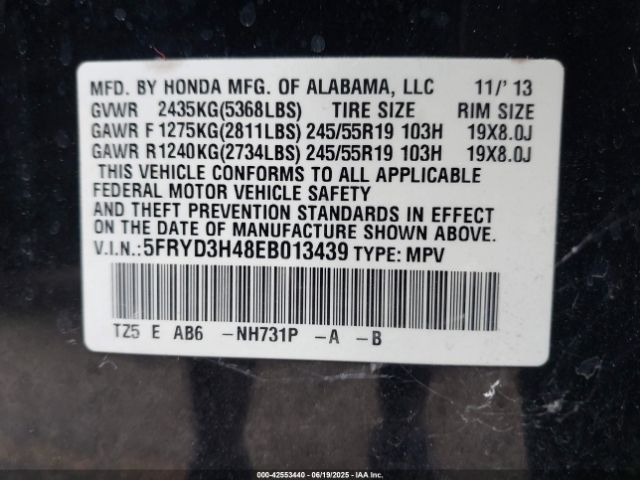 2014 ACURA MDX 5FRYD3H48EB013439 Photo 8
