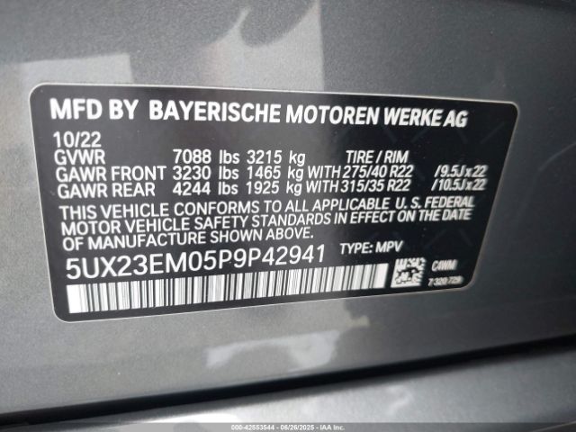 2023 BMW X7 5UX23EM05P9P42941 Photo 8